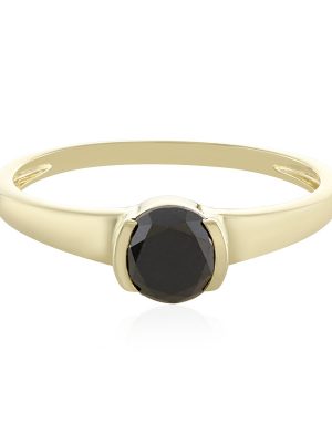 Schwarzer Brillant-Goldring