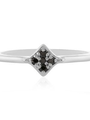 Schwarzer Diamant-Silberring