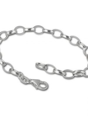 SilberDream Charm-Armband "FC01XA SilberDream Charmsarmband silber Charms", Charmsarmbänder ca. 20cm, 925 Sterling Silber, Farbe: silber, Made-In Germany