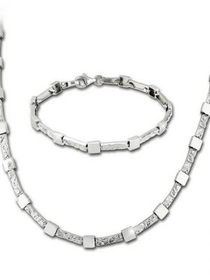 SilberDream Schmuckset "SDS475J SilberDream Circles Collier und Armband" (2-tlg), Schmucksets (Circles) ca. 45,5cm (Kette), ca. 19cm (Armband), 925 Sterling Silber, Farbe: silber