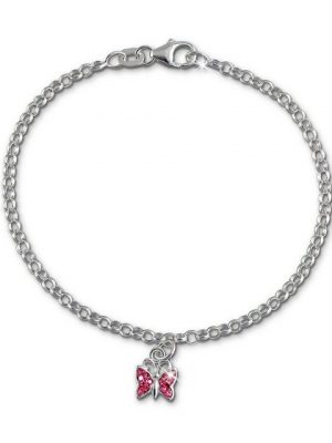 SilberDream Silberarmband "SDA024 SilberDream Armband rosa Schmetterling" (Armband), Kinder Armband (Schmetterling) ca. 16cm, 925 Sterling Silber, Farbe: rosa