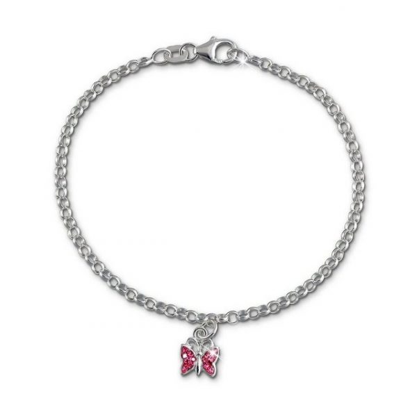 SilberDream Silberarmband "SDA024 SilberDream Armband rosa Schmetterling" (Armband), Kinder Armband (Schmetterling) ca. 16cm, 925 Sterling Silber, Farbe: rosa