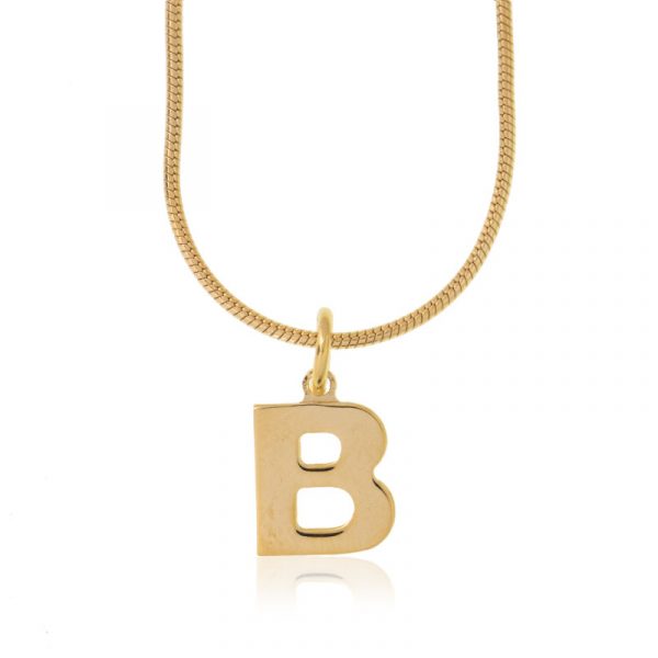 Silberhalskette- Buchstabe B