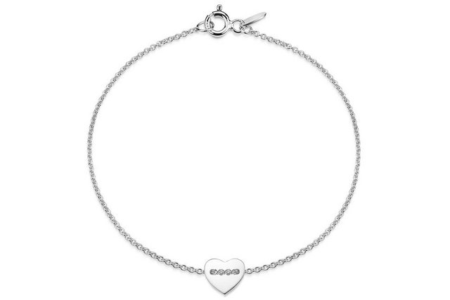 Silberkettenstore Silberarmband “Erbskette Armband 1,3mm mit Herz – 925 Silber, Länge wählbar”