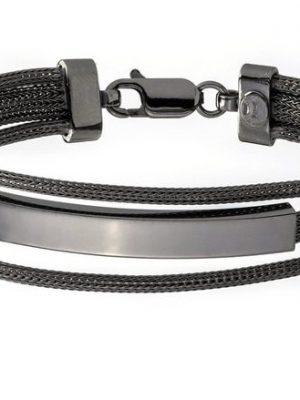 Silberkettenstore Silberarmband "Fashion Armband - 925 Silber, Ruthenium, 17-20cm wählbar"