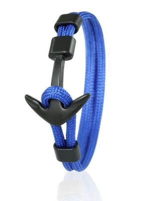 Skipper Armband "Skipper Anker Armband 21 cm Nylon Armschmuck in Blau mit Schwarzem Anker 6958"