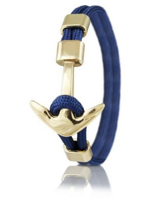 Skipper Armband "Skipper Anker Armband 21 cm Nylon Armschmuck in Marine mit Goldenem Anker 7033"