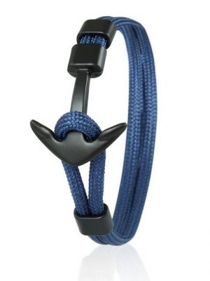 Skipper Armband "Skipper Anker Armband 21 cm Nylon Armschmuck in Marine mit Schwarzem Anker 6956"