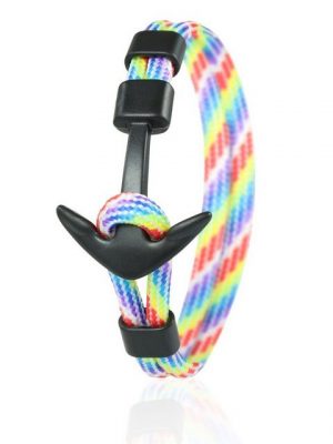 Skipper Armband "Skipper Anker Armband 21 cm Nylon Armschmuck mehrfarbig mit Schwarzem Anker 6968"