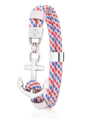 Skipper Armband "Skipper Anker-Armband Surferband maritimes Armband Edelstahl Weiß/Silber 8080"