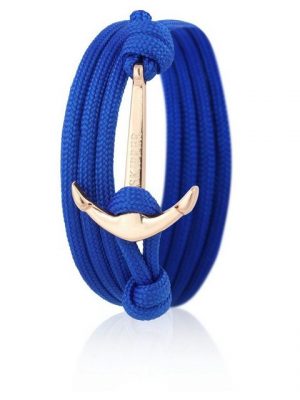 Skipper Armband "Skipper Anker-Armband Wickelarmband Nylon in Blau mit Goldenem Anker 6579"