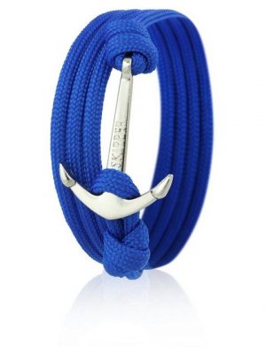 Skipper Armband "Skipper Anker-Armband Wickelarmband Nylon in Blau mit Silbernem Anker 6580"