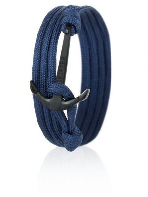 Skipper Armband "Skipper Anker-Armband Wickelarmband Nylon in Marine mit Schwarzem Anker 6624"