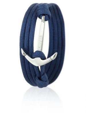 Skipper Armband "Skipper Anker-Armband Wickelarmband Nylon in Marine mit Silbernem Anker 6626"