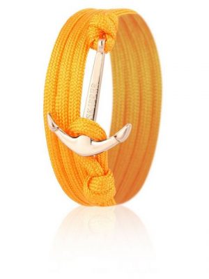 Skipper Armband "Skipper Anker-Armband Wickelarmband Nylon in Orange mit Goldenem Anker 6634"