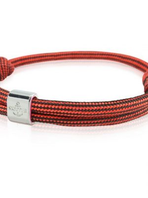 Skipper Armband "Skipper Armband Charm Knoten maritimes Armband Rot/Schwarz 6797"
