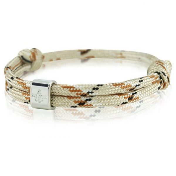 Skipper Armband "Skipper Armband Charm Surferband Knoten maritimes Armband Beige/Braun/Schwarz 6801"