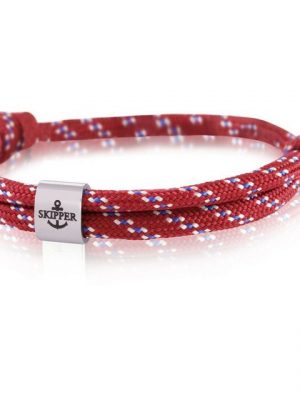 Skipper Armband "Skipper Armband Charm Surferband Knoten maritimes Armband Edelstahl Bordeaux 7859"