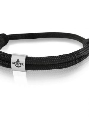 Skipper Armband "Skipper Armband Charm Surferband Knoten maritimes Armband Edelstahl Schwarz 8165"