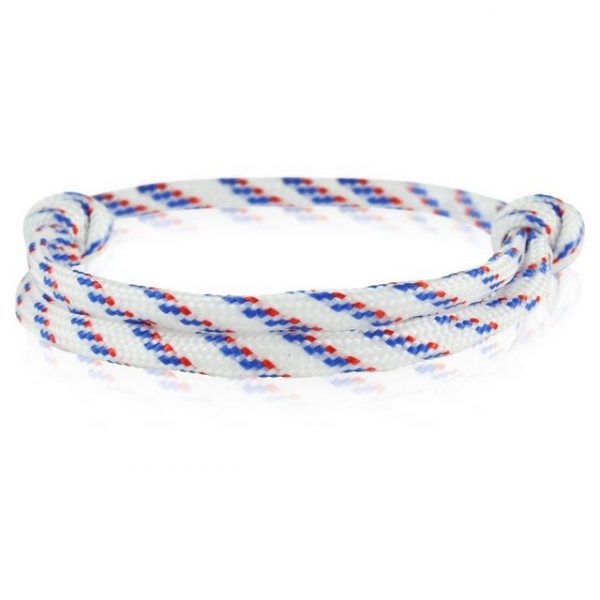 Skipper Armband "Skipper Armband Surferband Knoten maritimes Armband Nylon Weiß/Blau/Rot 6917"