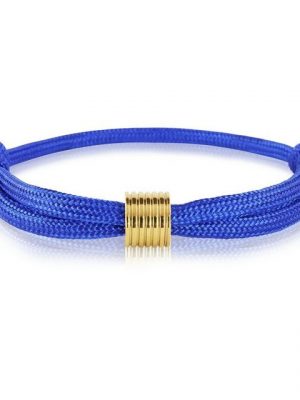 Skipper Armband "Skipper Armband Surferband maritimes Knoten Armband Blau mit goldenem Anhänger 7362"