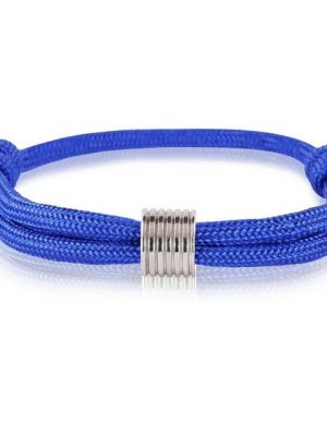 Skipper Armband "Skipper Armband Surferband maritimes Knoten Armband Blau mit silbernem Anhänger 7367"