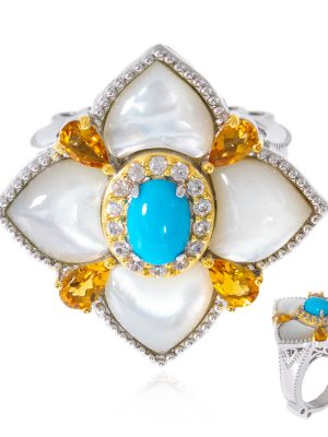 Sleeping Beauty-Türkis-Silberring (Dallas Prince Designs)