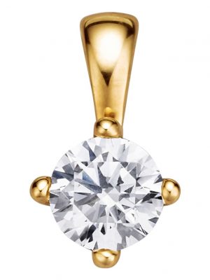 Solitär-Anhänger mit lupenreinem Brillant Diemer Solitär Gelbgold
