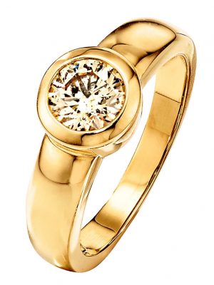 Solitärring in Gelbgold 750 Diemer Gelbgold,Damenring mit Brillant 1 ct. in Gelbgold 750 Diemer Gelbgold