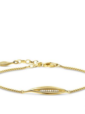 THOMAS SABO Armband "A1935-414-14 Armband Damen Blatt Silber Vergoldet"