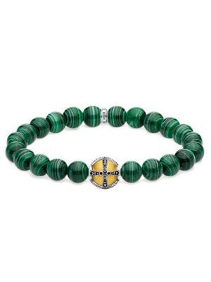 THOMAS SABO Armband "Kreuz grün, A1930-555-6-L18, L19,5", mit imit. Malachit und Zirkonia