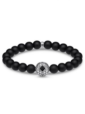 THOMAS SABO Armband "Ornament schwarz, A1941-507-11-L18, L19,5", mit Achat und Obsidian