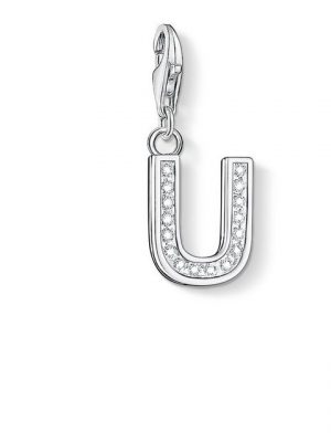 THOMAS SABO Charm-Einhänger "0243-051-14 Charm-Anhänger Buchstabe U Zirkonia Sterling-Silber"