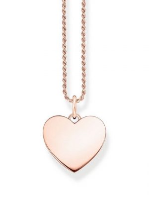 THOMAS SABO Kette mit Anhänger "KE2132-415-40-L50 Halskette mit Anhänger Damen Herz Silber Roségold"