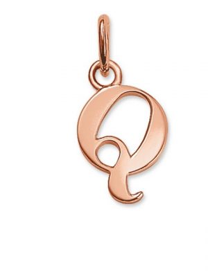 THOMAS SABO Kettenanhänger "PE604-415-12 Ketten-Anhänger Buchstabe Q Silber Rosé Vergoldet"