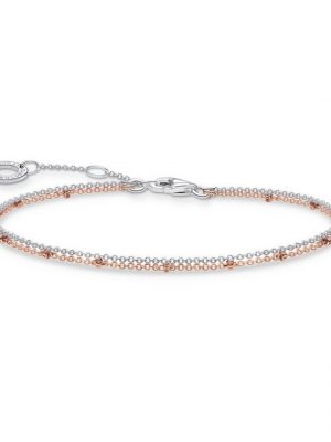 THOMAS SABO Perlenarmband "Thomas Sabo Damen-Armband A1997-415-40-L19v Silber/rosé"