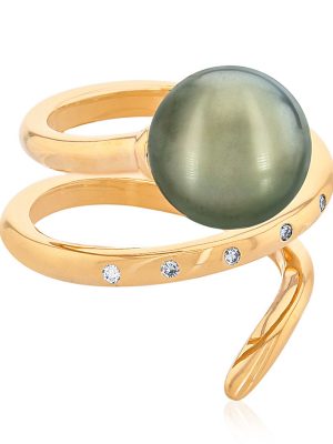 Tahitiperlen-Goldring (M de Luca)