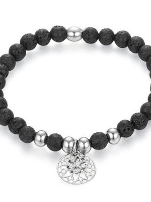Tara Armband "Mandala Armband aus hochwertigem Edelstahl und Lava"