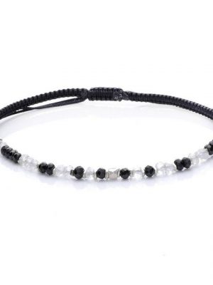 Tara Armband "Regenbogenmondstein, Onyx & Silber 925"