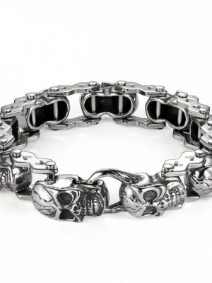 Tribal Spirit Steel Armband "Herrenarmband Ttenköpfe"