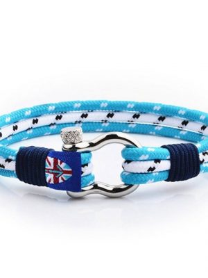 UNIQAL.de Armband "Maritime Armband aus Segeltau "FLUNDER" nautics, Schäckel verschluss" (Edelstahl, Segeltau, Casual nautics style, handgefertigt)