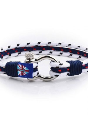 UNIQAL.de Armband "Maritime Armband aus Segeltau "IRVETTE" nautics, Schäckel verschluss" (Edelstahl, Segeltau, Casual nautics style, handgefertigt)