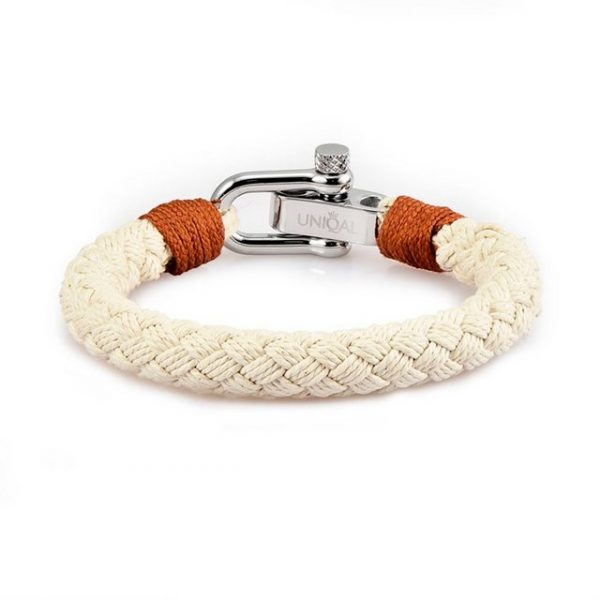 UNIQAL.de Armband "Maritime Armband aus Segeltau "RONA" nautics, Schäckel verschluss" (Edelstahl, Segeltau, Casual Style, handgefertigt)
