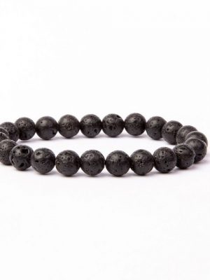 Vascavi Armband "Lava Stone Edelstein", Made in Germany, Naturstein, Chakrastein, 6 mm oder 8 mm