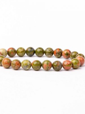 Vascavi Armband "Unakite Edelstein", Made in Germany, Naturstein, Chakrastein, 6 mm oder 8 mm