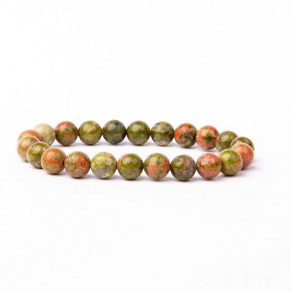 Vascavi Armband "Unakite Edelstein", Made in Germany, Naturstein, Chakrastein, 6 mm oder 8 mm