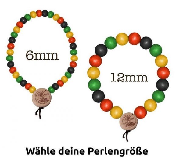 WOOD FELLAS Armband "WOOD FELLAS Holz-Armband modischer Arm-Schmuck Deluxe Pearl Bracelet Holzanhänger Bunt"