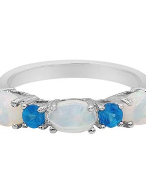 Weißer Opal-Silberring