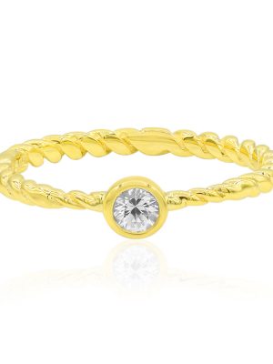 Weißer Saphir-Goldring