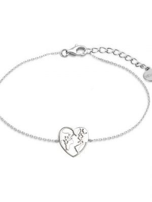 XENOX Armband "XS3172 Armband Damen Herz Wanderlust Weltkugel Sterling-Silver"